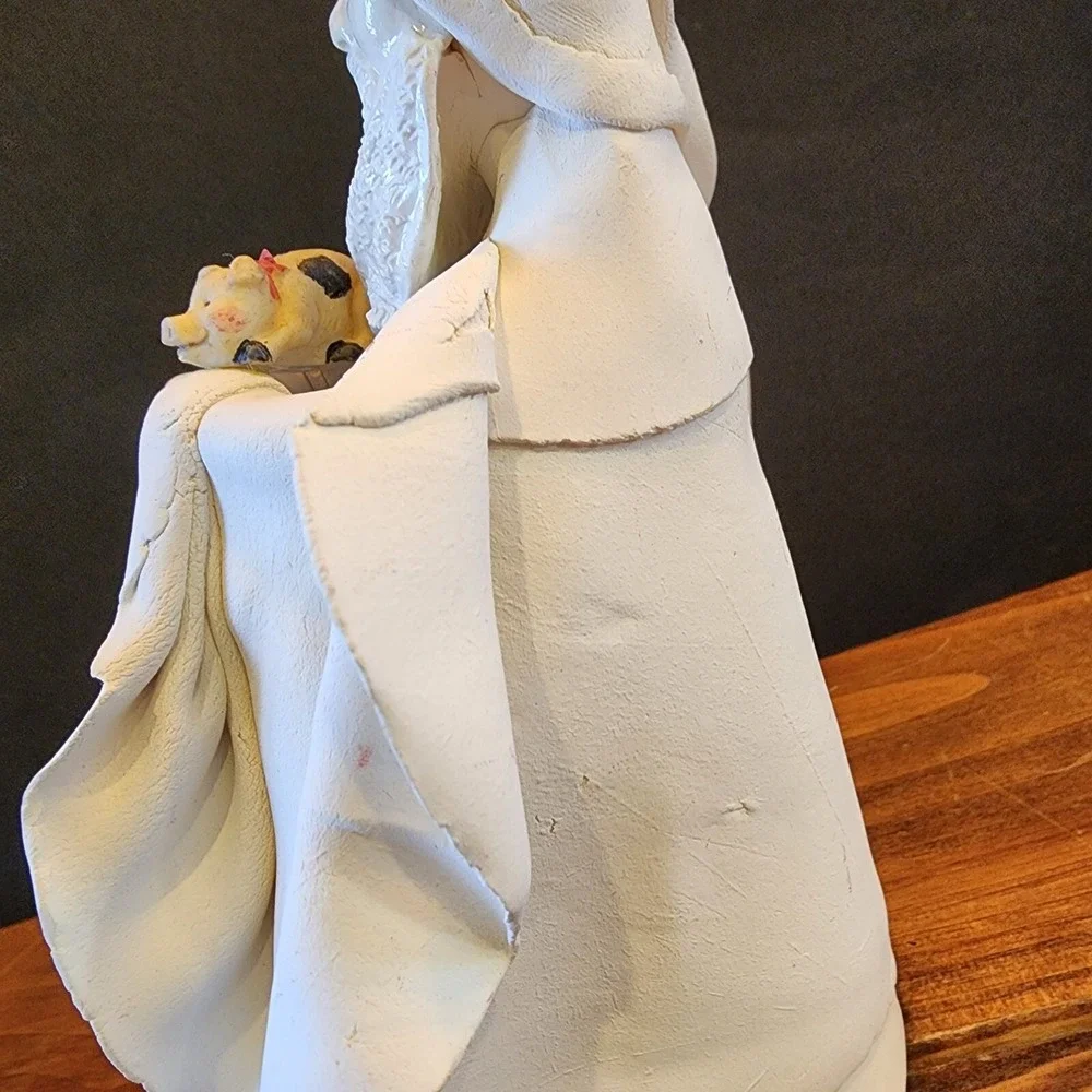 Vintage Fabar‎ White Santa Father Christmas Figurine Boxed Made In Italy
